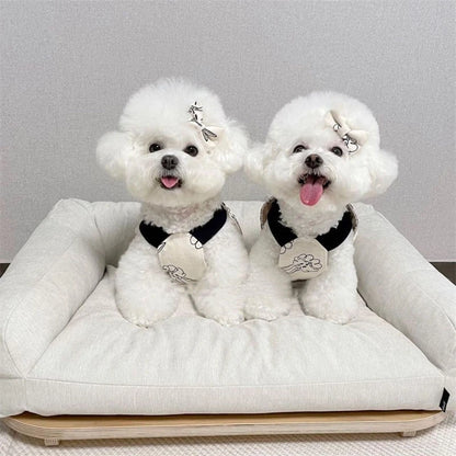 Cartoon Bunny Teddy York Dog Overalls Breathable Summer Spring Leisure Clothes for Cats Pocket Decorate Pet Boy Puppy T Shirt