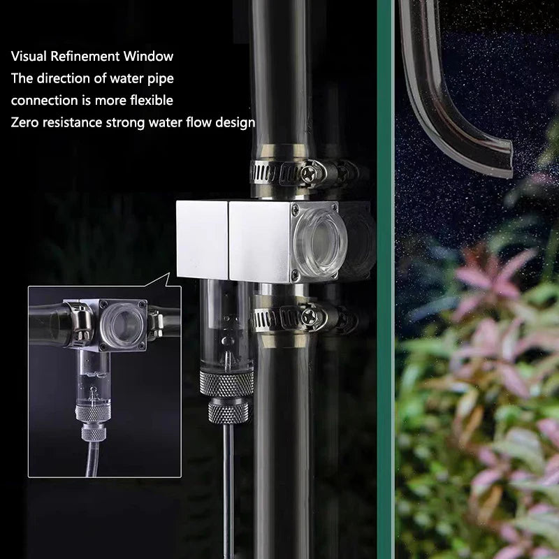 Metal ﻿Aquarium CO2 External atomizer, with bubble counter atomizer, super diffuser outside the fish tank, for aquatic plants