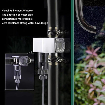 Metal ﻿Aquarium CO2 External atomizer, with bubble counter atomizer, super diffuser outside the fish tank, for aquatic plants