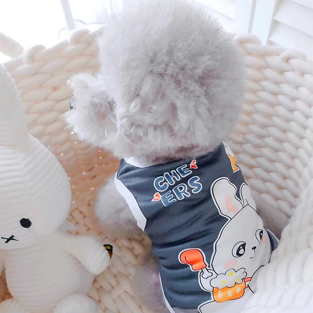 Cute Print Puppy Dog Vest Shirt Spring Summer Pet Clothes for Small Dogs Pomeranian Poodle Cat Shirts mascotas Clothing Apparel