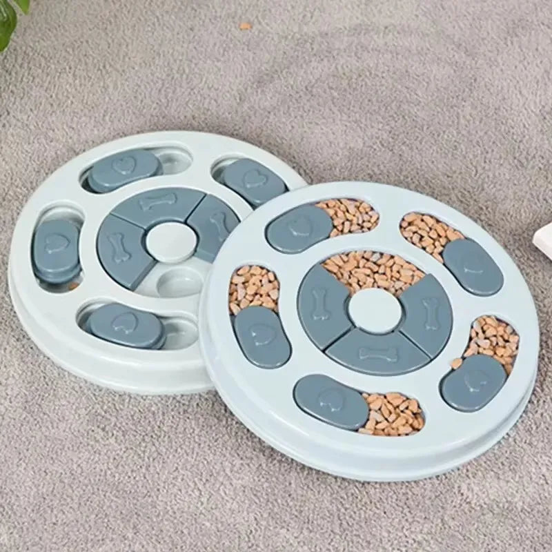 Dog Puzzle Toys Slow Food Dispenser Feeding Interactive Plate Bowl Non-Slip Anti-choking Increase IQ Cat Dogs Training Games
