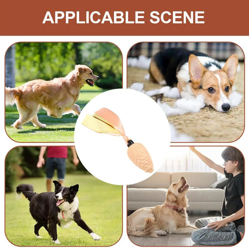 Pine Cone Dog Toy Squeaky Rope Dog Toy With Teething Strips Durable Soft Pet Toys For Puppy And Dog Energy Consuming Playtime