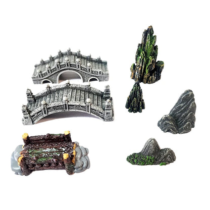 Resin Small Bridge Aquarium Ornaments Decoration Artificial Mountain for fish Tank Resin Aquarium Ornament Fish Tank Background
