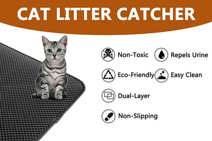 Pet Cat Litter Mat Waterproof Double Layer Pet Litter Box Mat Non-slip Sand Cat Pad Washable Bed Mat Clean Pad Products for Cat