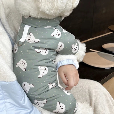 Waterproof Dog Warm Jacket Bear Print Winter Dog Coat Cotton Four Legged Dog Clothes Chihuahua Poodle Bichon Puppy Accessories