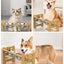 Elevated Dog Bowls Bamboo Tilted Adjustable Dogs Feeder Stand with Stainless Steel Food Bowls for Puppies Cats Pet Accessories
