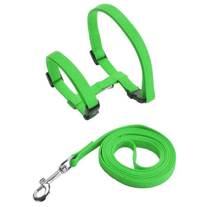 Kitten Cat Harness Leash Set Walking Escape Proof Adjustable Nylon Halter Collar Harness for Cats Puppy Rabbit Pet Accessories