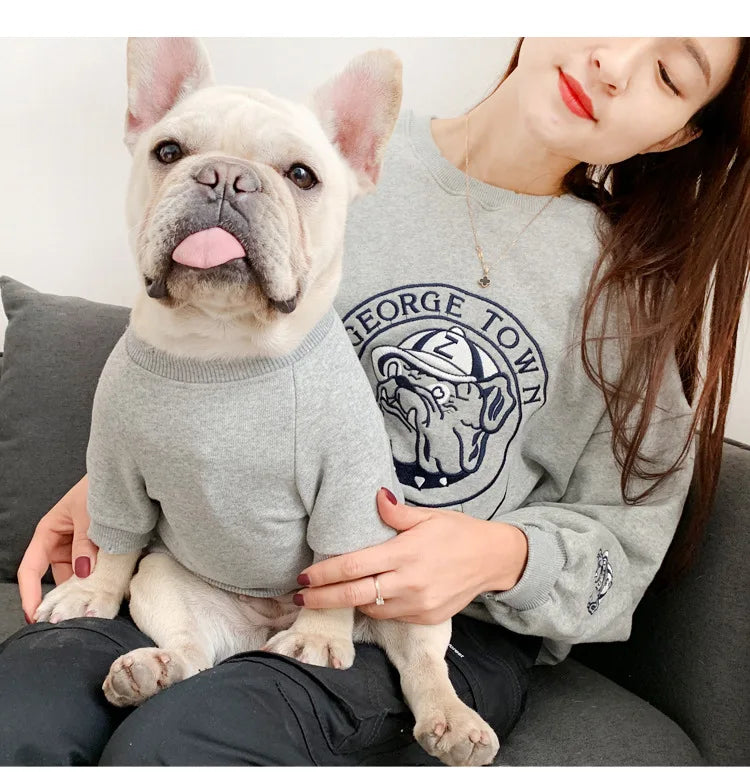 Dog Costume  Pet Clothes Crew Neck Korean Version Spring and Autumn Parent-child Wear Pure Cotton Four Colors Seven Sizes