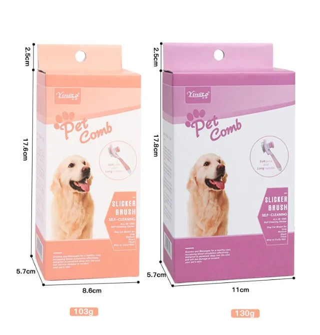 Pet Combs Self-cleaning Key Fading Comb Knots Removing Hair Massage Comb Cat and Dog Universal Easy To Clean