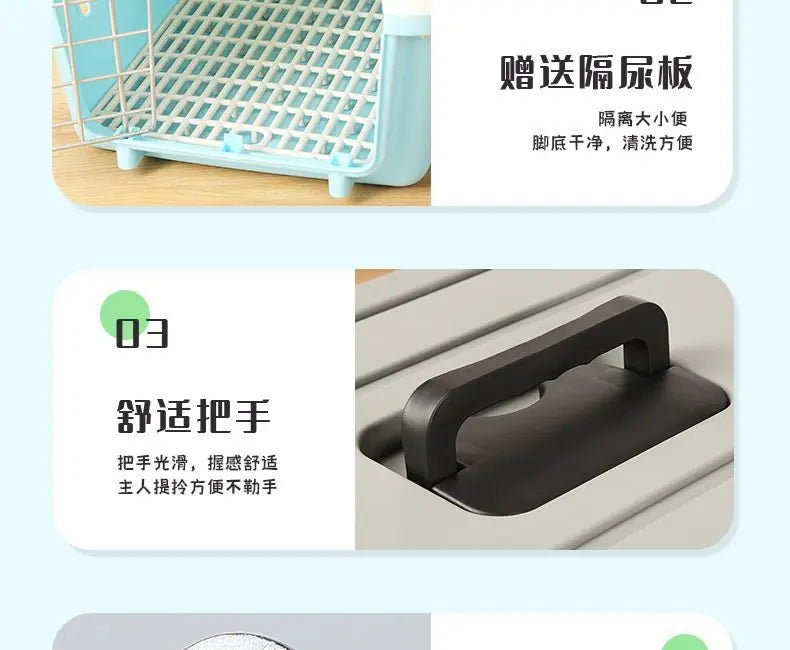 Pet air box, cat and dog car trunk cage, large medium and small cats and dogs can carry the checked box when they go out