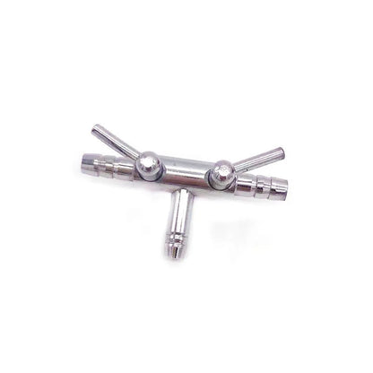 4 Ways 4mm Stainless Steel Aquarium Tank Air Pump Air Flow Tube Pipe Line Stainless Steel Control Valve Air Pump Accessories New