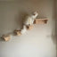 Cat Climbing Shelves Wall Mounted Cat House Wooden Cat Furniture Bridge with Protection Network for Cat & Kitten Ladders & Steps