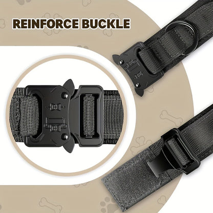 Tactical Dog Collar Leash Nylon Walking Training Pet Collar Set for Medium Large Dogs German Shepherd Dog Collar with Handle
