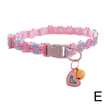 Pet Collar Adjustable Colorful Lace Flower Cat Collar Cute Product Kitten Cat Necklace Pet Dog Puppy Collar Bell Accessory O3N2