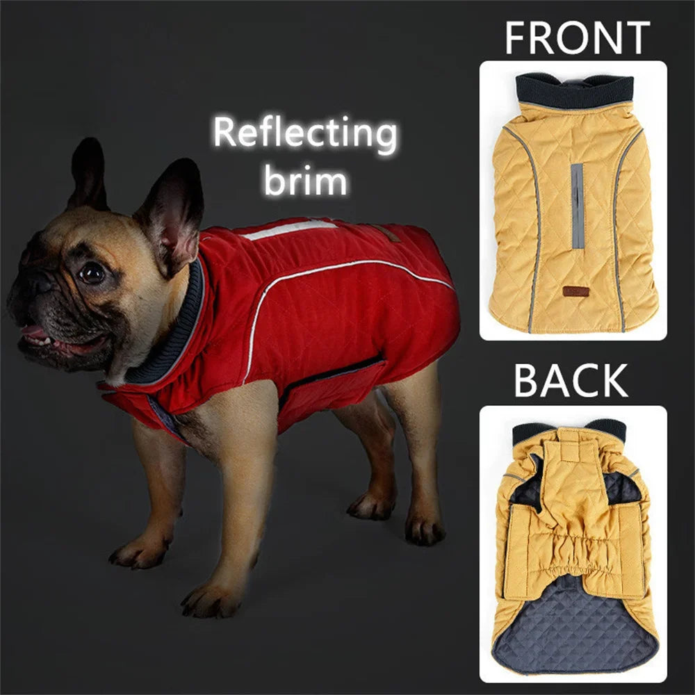 Retro Style French Bulldog Pet Coat Jacket Winter Warm Big Dog Clothes for Medium Large Dogs Pug Bull Terrier mascotas Clothing