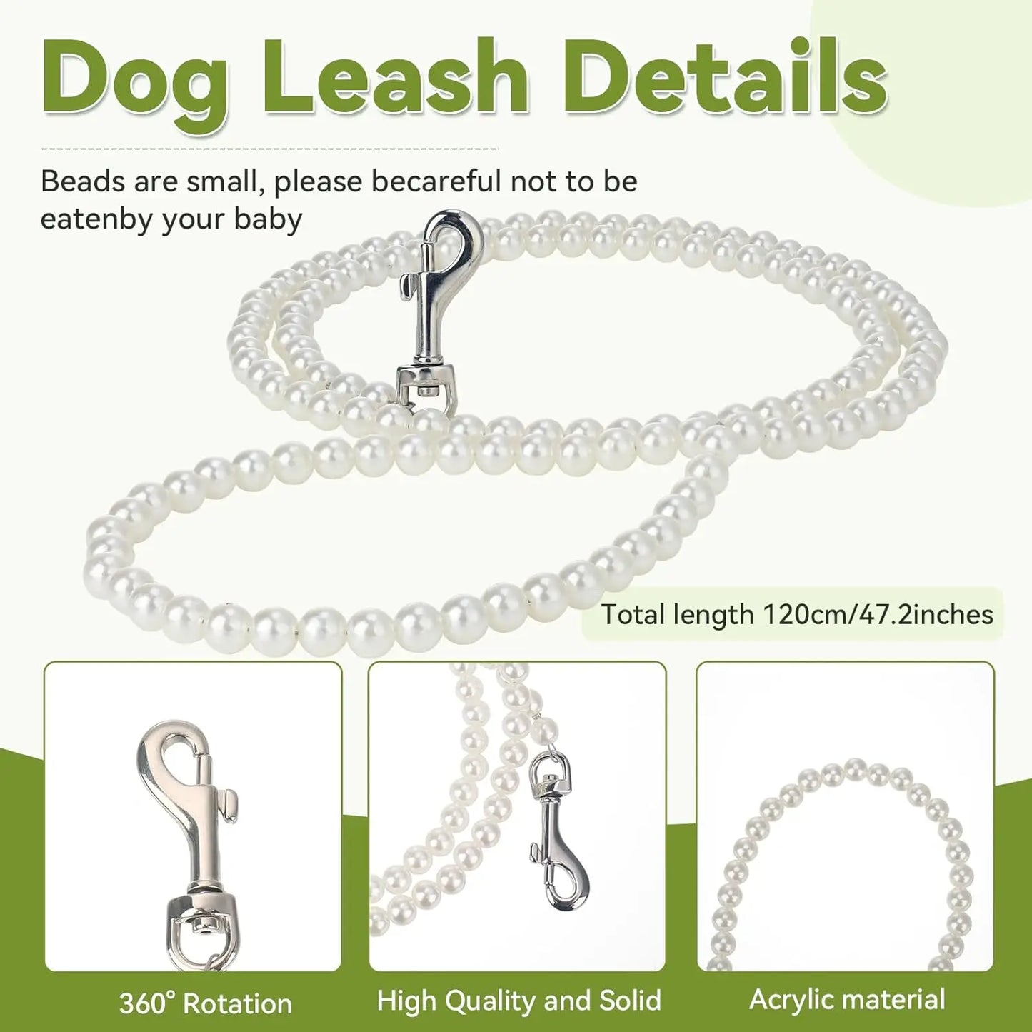 Elegant Dog Wedding Flower Collar and Leash Set for Medium Dogs,Dog Wedding Attire Wreath Bow Pearl Leash Pet Wedding Photo Prop