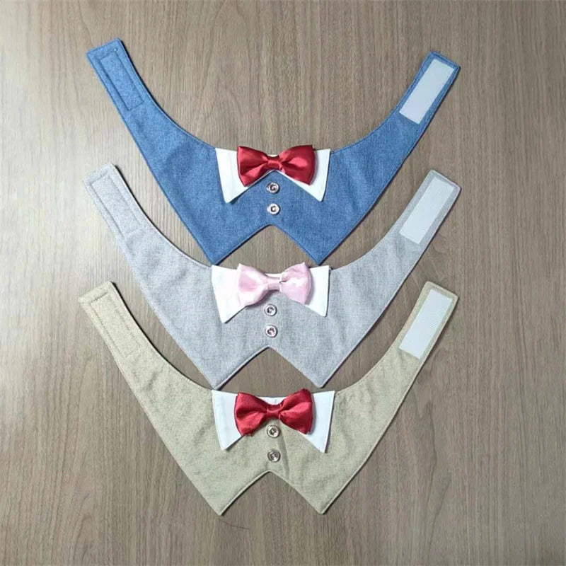 High Quality Puppy Big Dog Bibs Triangle Scarf Handsome Pet Wedding Suit Neck Accessories for Small Medium Dogs mascotas Costume