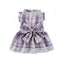 Plaid Dog Dress Bowtie Harness Dress for Small Dogs Cats Girl Cute Lace Trim Princess Dresses Spring Summer Puppy Rabbit Clothes