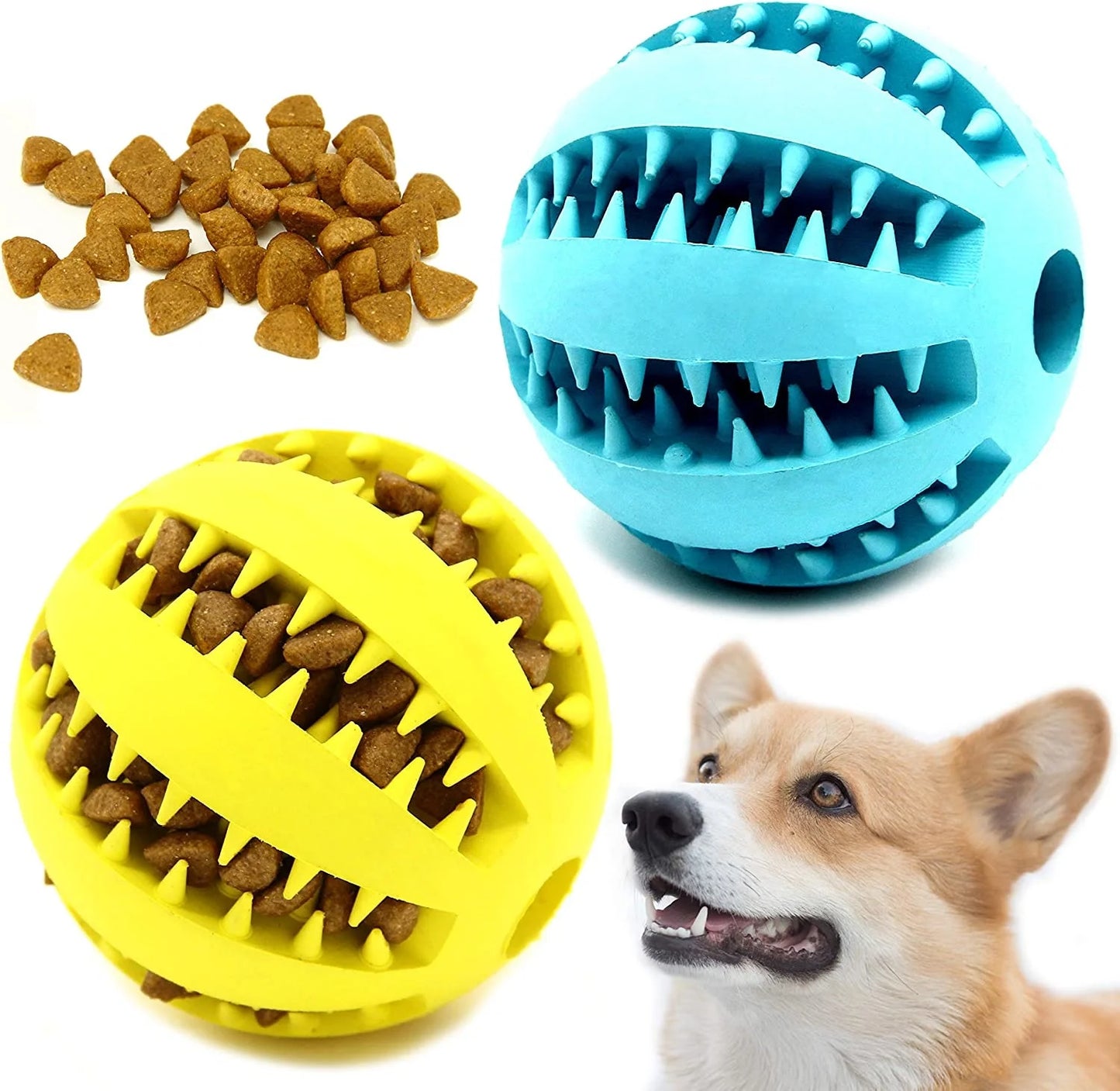 Silicone  Dog Toys Stretch Rubber Leaking Ball Funny Interactive Pet Tooth Cleaning Balls Bite Resistant Chew Toys