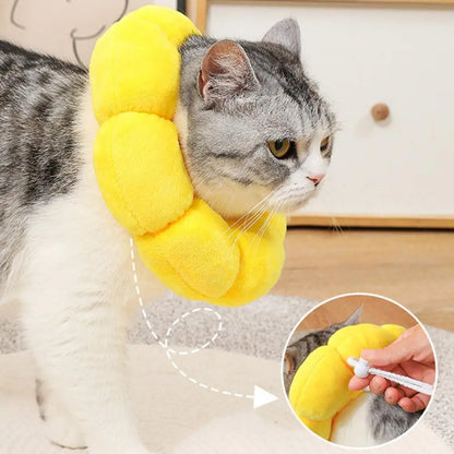 3 Sizes Adjustable Sunflower Elizabeth For Pet Cat Anti-bite Recovery Collar For Dog Cat Sterilization Anti Lick Head K1F9