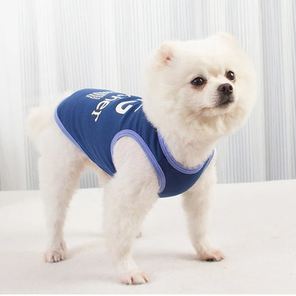 Summer Cotton Puppy Dog Vest Shirt Letter Print Pet Clothes for Small Dogs Chihuahua Pinscher Yorkshire Shirts mascotas Clothing