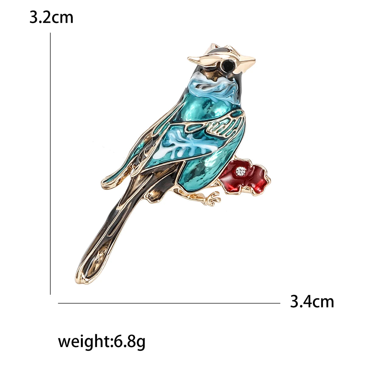 Enamel Bird Brooches for Women Rhinestone Sparrow Pins Magpie Badge Office Party Friend Gifts Accessories