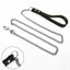 Metal Chain Dog Lead With Leather Style Handle Strong Control Leash Iron Dog Pets Supplies Collars Harnesses