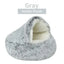 Long Soft Plush Round Cat Bed Comfortable Warm For Small Dogs Winter Sleep Bag Cats Nest Round Semi Enclosed Plush Pet Cat Bed