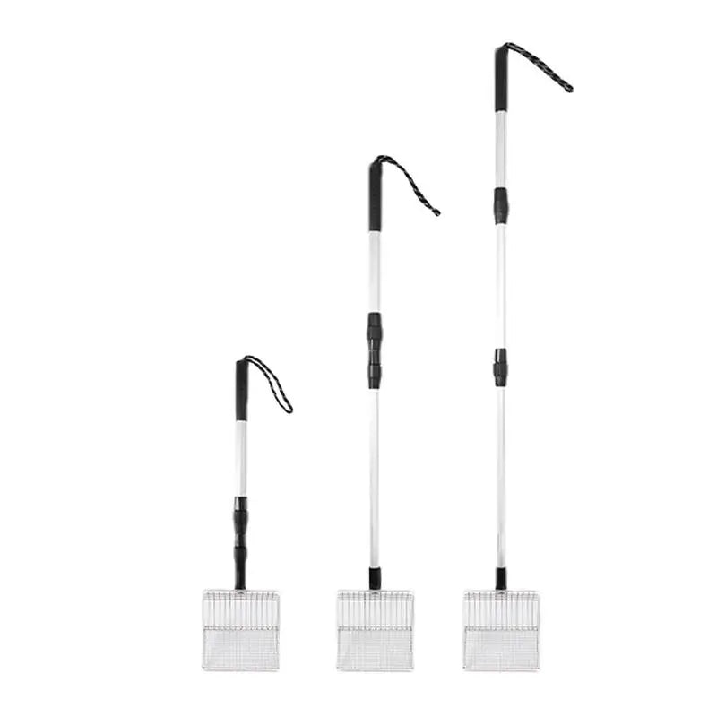 Litter Sifter Scoop Cat Litter Chicken Poop Sifter Scoop Adjustable Handle Chicken Coop Rake For Cleaning Beach Cat Litter