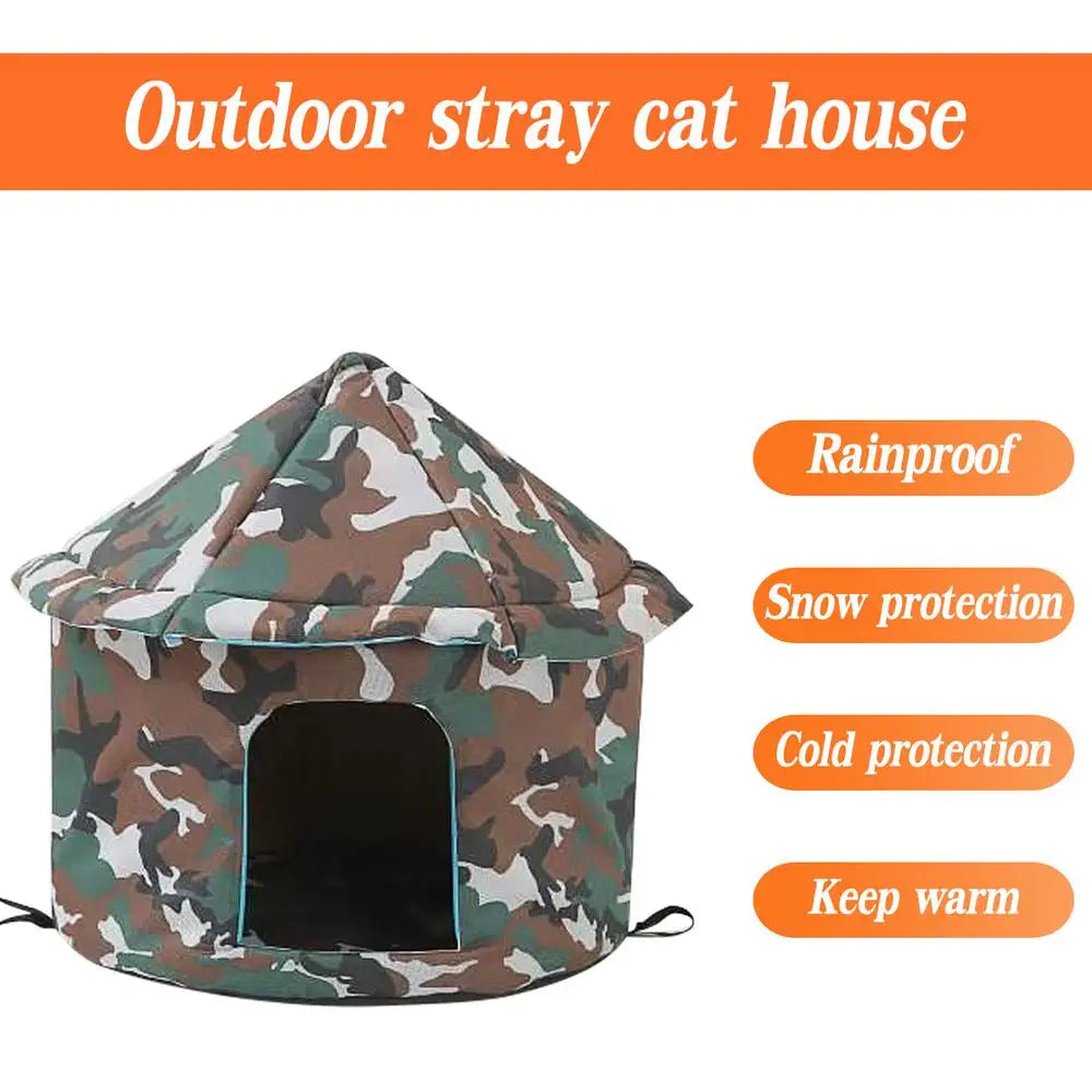 Cat House Dog Nest Waterproof Outdoor Winter Warm Pet Cave Insulated Outside Cat House Home Foldable and Washable Pet House