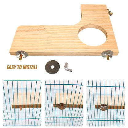 4 Pieces Hamster Wood Platform Set Wood Round Station Board L-shaped Round Hole Standing Platform Hamster Cage Accessories
