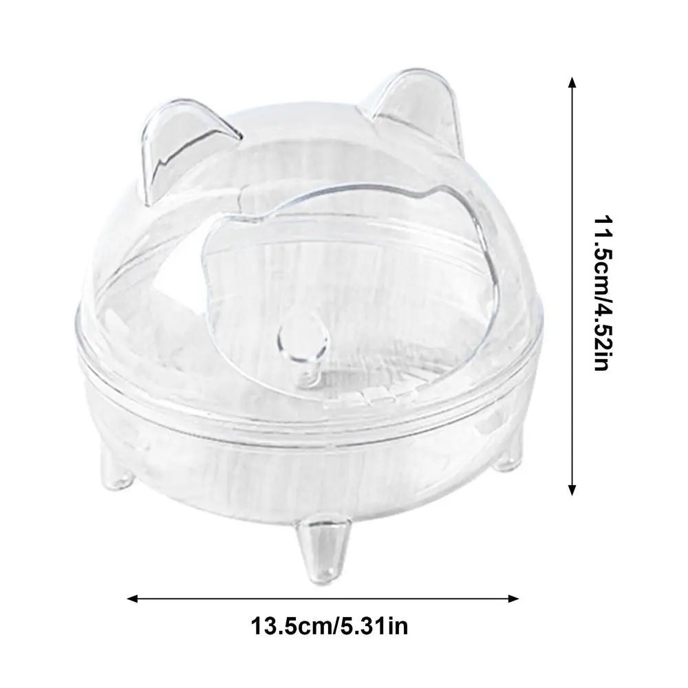 Hamster Sand Bath Container Fully Transparent Hamster Chinchilla Sand Bathroom Plastic Toilet Bathtub For Syrian Hamster