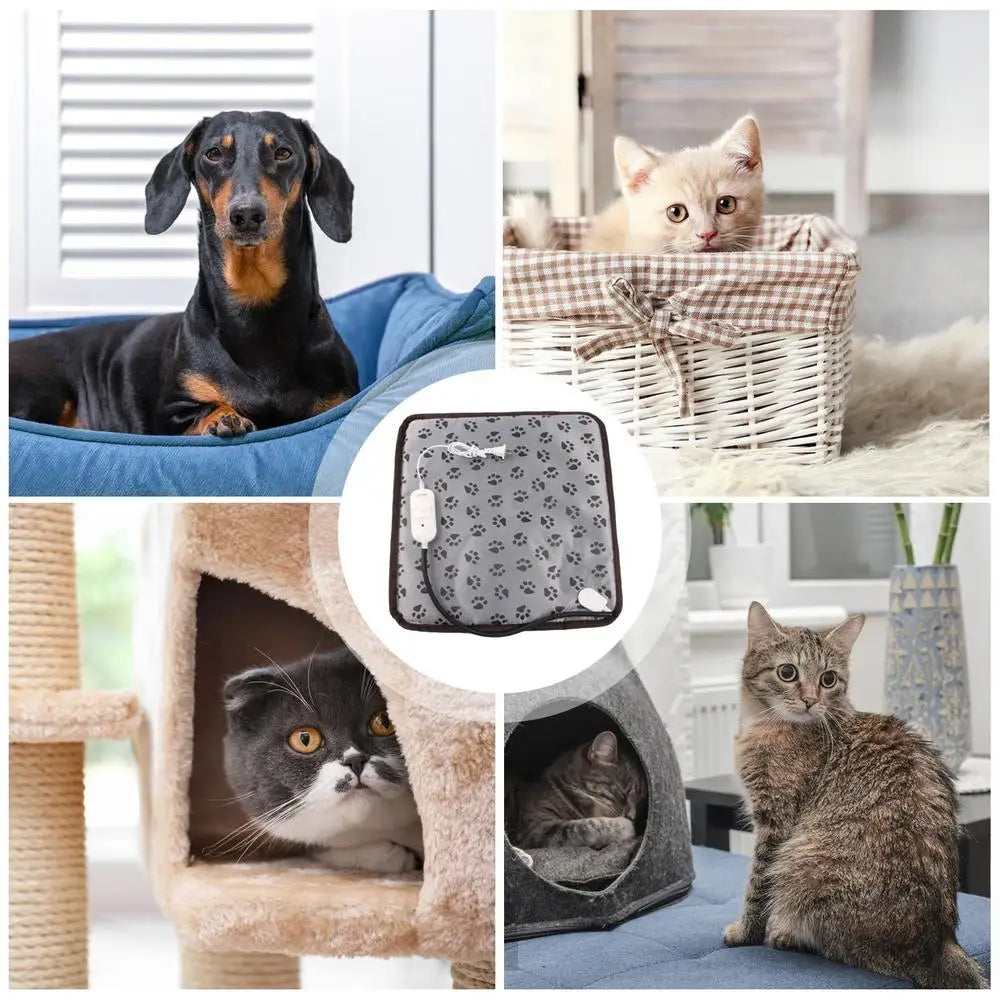 Cat Heating Pad Auto Shut Off Cat Bed Dog Heat Mat Heating Pad Waterproof Thermostat Electric Heated Mat Electric Pet Heated Bed