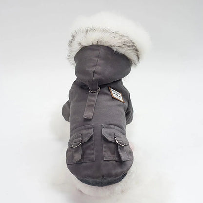 Winter Dog Clothes Warm Puppy Jacket Coat for Small Dogs Cats Chihuahua Yorkie Windproof Hoodies Pet Clothing Military Costume