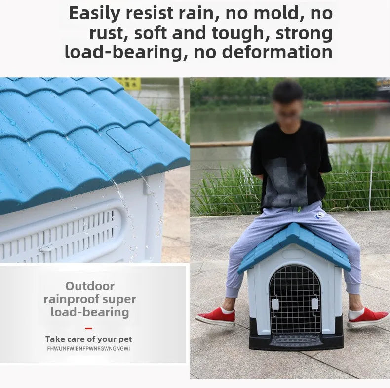 Outdoor kennel with toilet, sun protection in summer, universal in all seasons, outdoor rain-proof dog house, warm in winter, s