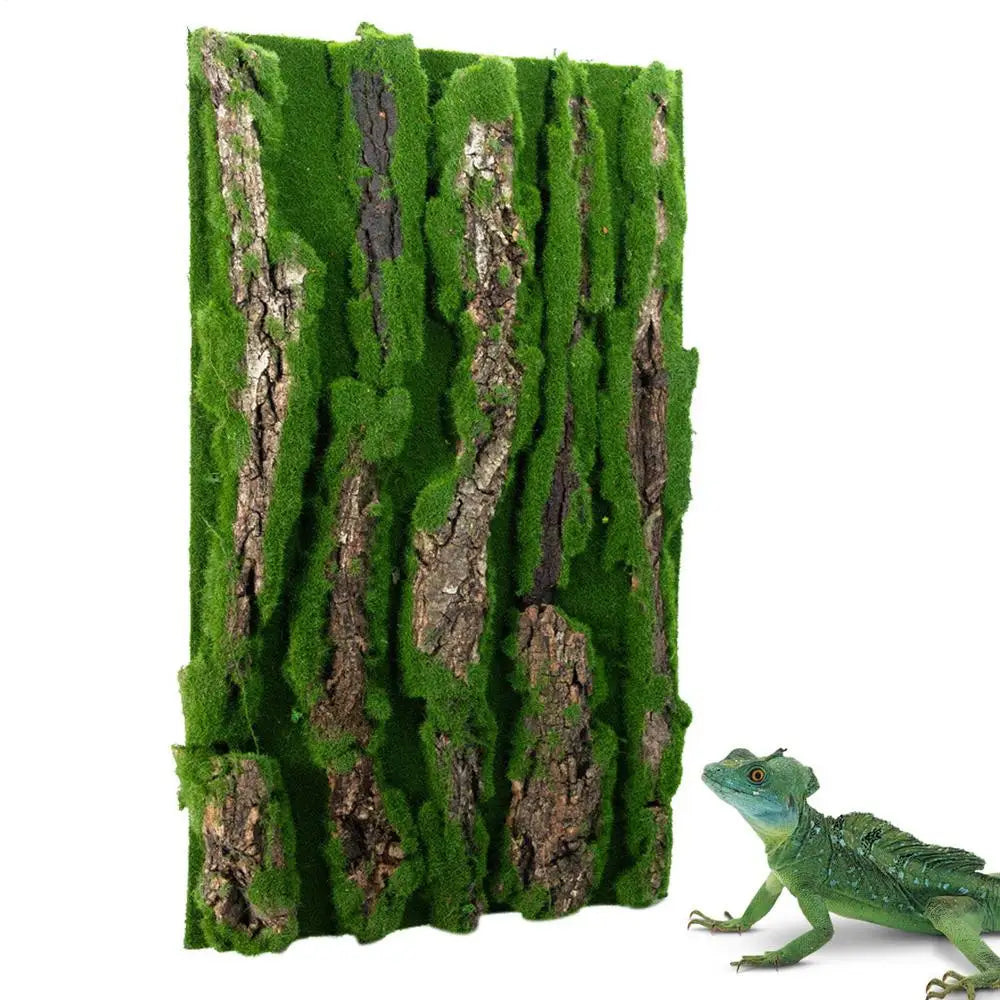 Reptile Cork Terrarium Background Lizard Habitat Decorations Bark Backdrop Reptile Habitat Decor With Artificial Moss for Gecko