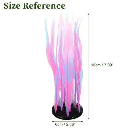 UXCELL Aquarium Artificial Decorative Plant Silicone Glowing Decor for Fish Tank Ornamen Flower Grass Decoration Accessories