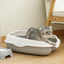 Semi-enclosed Litter Box Spatter-proof Cat Toilet Large Kitten Cleaning Supplies Large Cat Poop Bowl Pet Bupplies