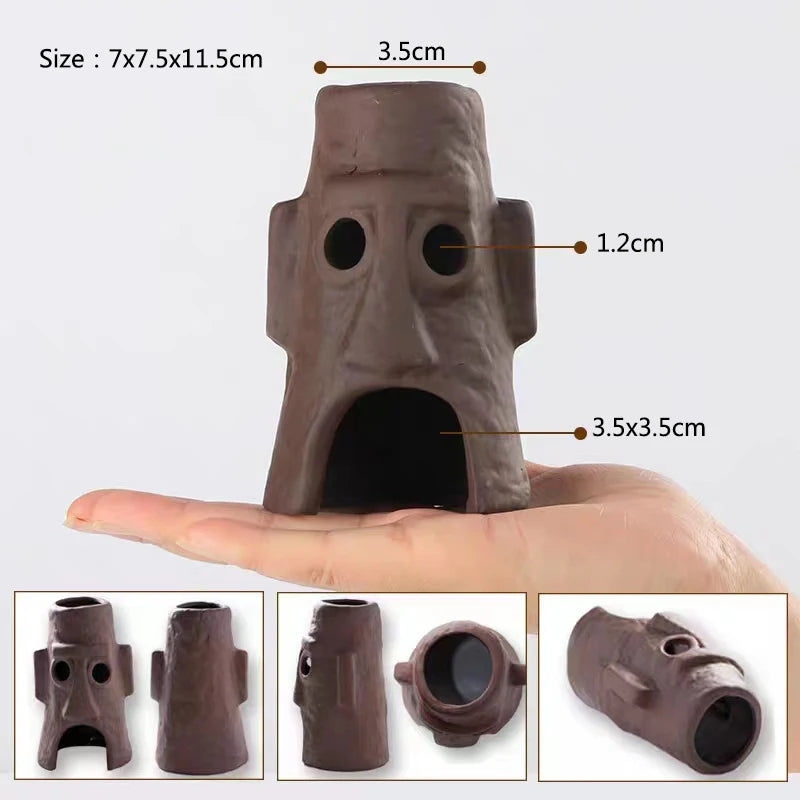 Large Ceramic Aquarium Decoration Fish Shrimps Shelter House Pottery Scorpion House Canister Simulation Stone Fish Tank Decors