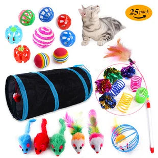 Cross-border new pet cat toy set colorfulfulful feather fishing rod caterpillar bell replaceable head funny cat stick