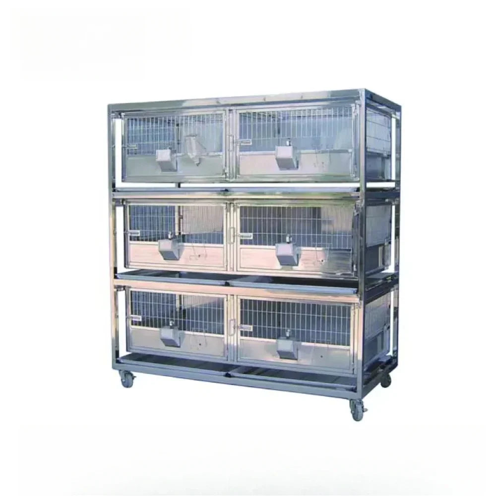 Rabbit Cage Stainless Drawer-type Cage and Trays Easy To Clean