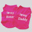 Small Dog Clothes Soft Cotton Puppy Shirt Classic Daddy Mommy Printed T-shirt Pet Vest Clothing for Cats Chihuahua Dog Apparel