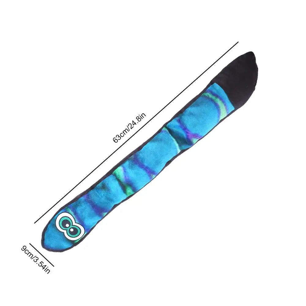 Snake Dog Toy With Squeakers Plush Puppy Toys With Squeakers At The Tail Blue Rainbow Squeaky Pet Snake Toy Long Dog Toys For