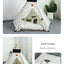 Pet Teepee Tent for Cats and Dogs Portable Removable Washable Dog House Indoor Puppies House with Cushion and Blackboard Cat Bed