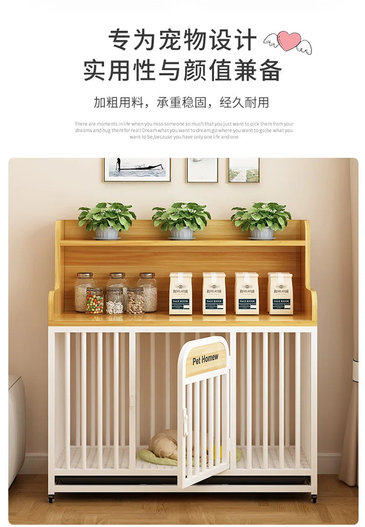 Dog cage household indoor with toilet pulley exquisite workmanship small medium and large dog cage reinforced kennel villa heigh