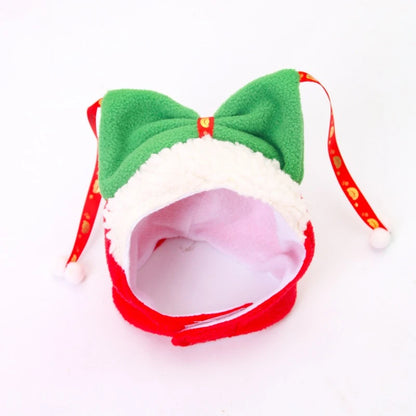 Warm Fleece Cartoon Pet Hat for Cat Christmas Keep Warm York Dog French Bulldog Head Wear Snowman Deer Winter Pet Accessories