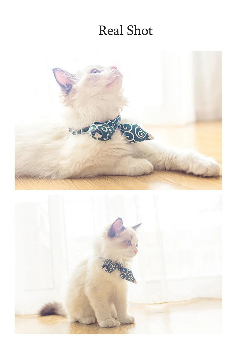 Japanese Fashion Pet Dog Accessories Bunny Ears Adjustable Neck Wear Handmade York Dog Necklaces Fancy All Season Collar for Cat