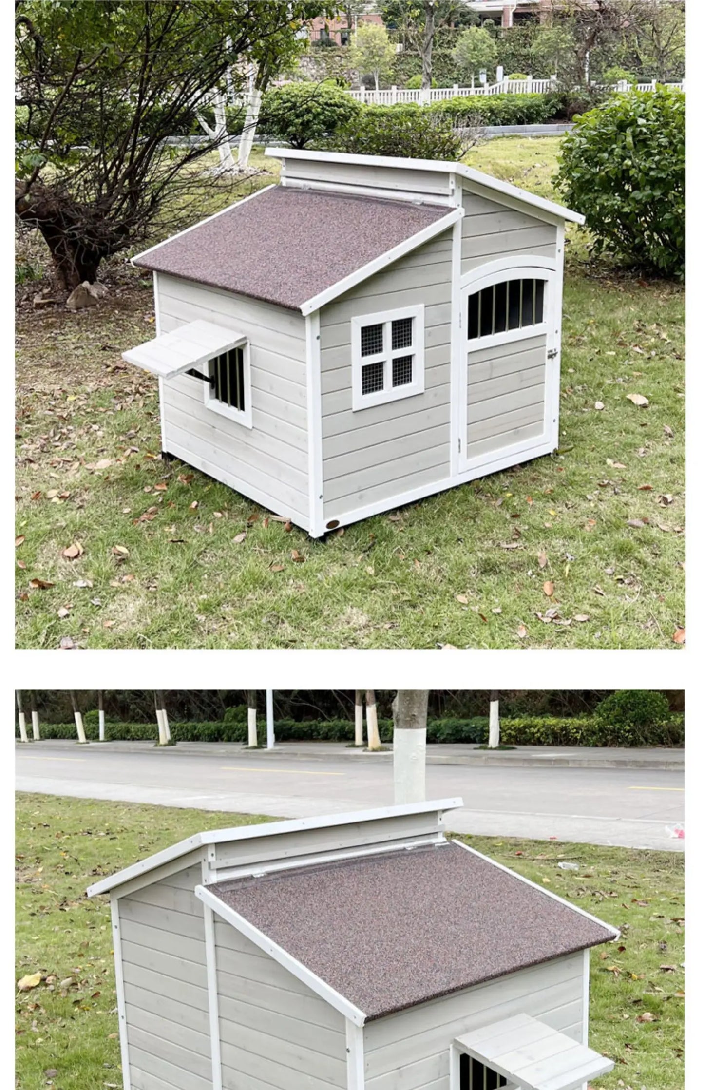Dog House Outdoor Large Dog Kennel Wooden VillaHouse Cat Nest Rainproof Waterproof Sunscreen Outdoor Pet Cage