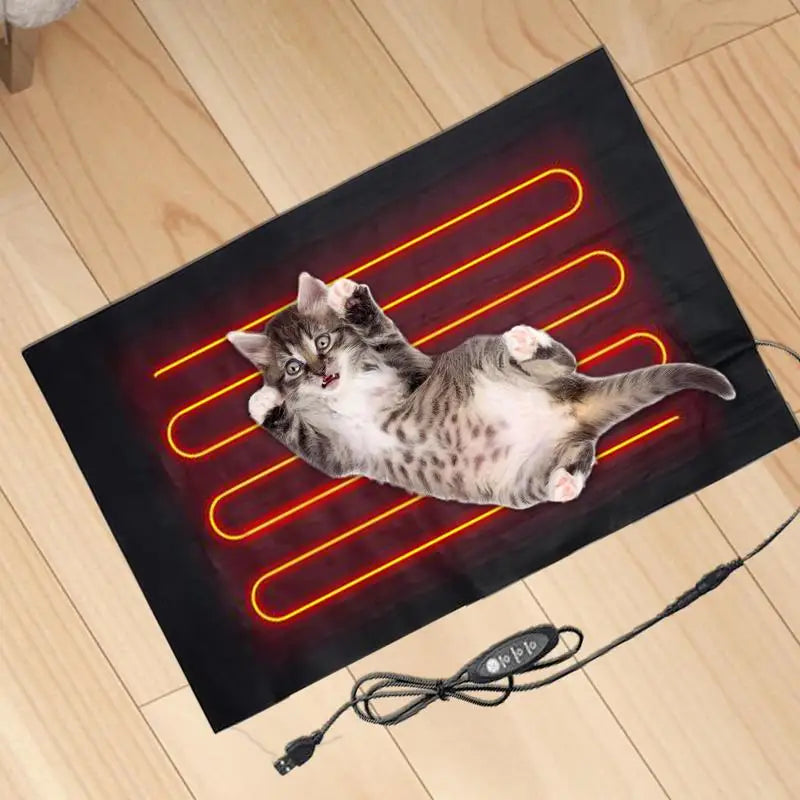 Reptile Heating Pad Temperature Adjustment Dog Heated Pad Waterproof Heating Mat USB Puppy Heating Pad High Temperature Pet Bed