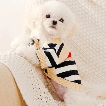 Winter Dog Sweater Pet Dog Clothes for Small Dogs Solid Letter Knitted Coat Puppy Costume Chihuahua French Bulldog Cat Sweaters